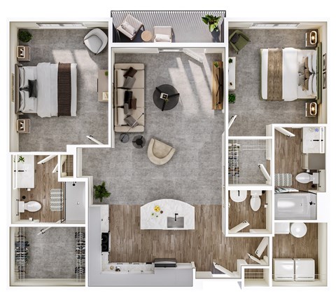 A series of images showing different layouts of a house.